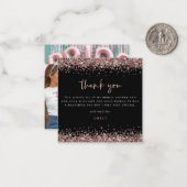 ミニバラ金ゴールドグリッターフォトブライダルシャワー ノートカード (正面/裏面インサイチュ)