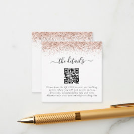 ミニバラ金ゴールドグリッターQRコード結婚の詳細 エンクロージャーカード