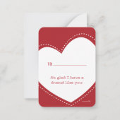 ミニバレンタイン | 完全なハートメモカード ノートカード (裏面)