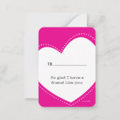 ミニバレンタイン | 完全なハートメモカード ノートカード (裏面)