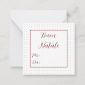 ミニバーガンディークリスマスギフトタグ ノートカード (裏面)