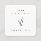 ミニバーフリー飲料チケット結婚のカードトークン ロイヤリティカード (裏面)