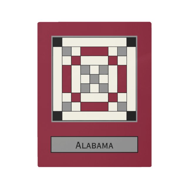 ミニバーンキルトアラバマナインパッチ メタルプリント (正面)