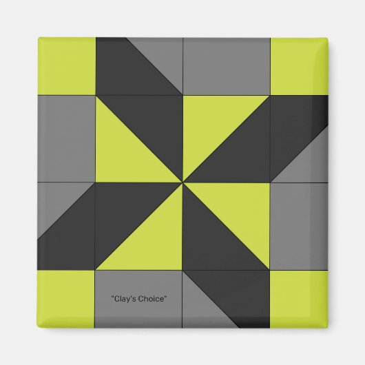 ミニバーンキルトブロック「クレイの選択」マグネット マグネット (正面)