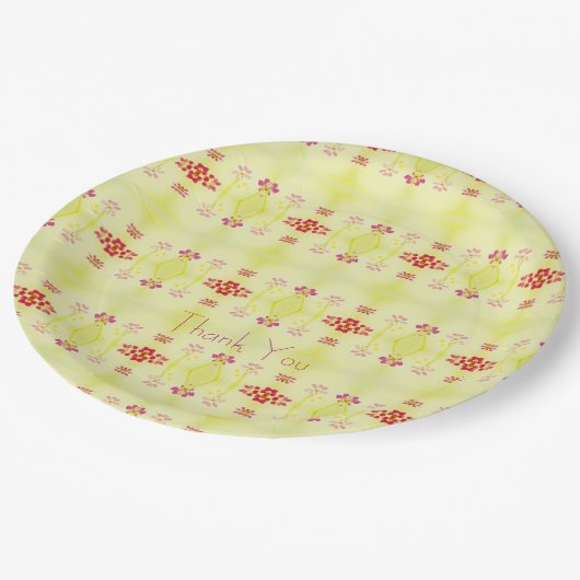 ミニパターン（の模様が）あるデザイン ペーパープレート (アングル)