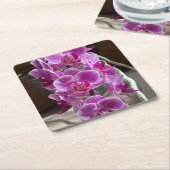 ミニパレノプシスソゴヴィヴィアンパープルオーキッド スクエアペーパーコースター (アングル)