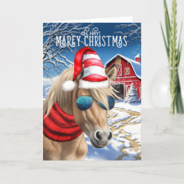 ミニパロミノ馬MAREイおもしろいクリスマス シーズンカード