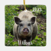 ミニパーソナライズされたジュリアナペットピグ#2 セラミックオーナメント (正面)
