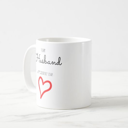 ミニパーソナライズされたマリストの台本ハートバレンタインデー コーヒーマグカップ (正面左)
