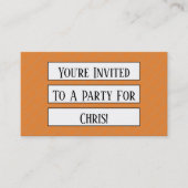 ミニパーティの招待状リマインダーテンプレート 名刺 (正面)