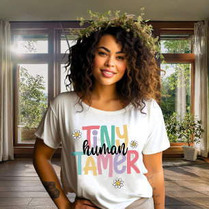 ミニヒューマンタマーかわいいカラフル手書き文字 プラスサイズTシャツ