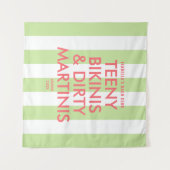 ミニビキニとダーティマティーニ バチェラー パーティー ストライプ タペストリー (正面(横))