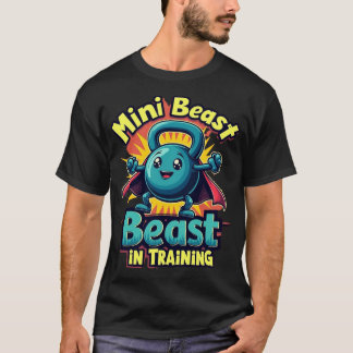 ミニビースト育成中: かわいいケトルベルスーパーヒーロー Tシャツ