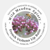 ミニビーズワックスリップバーム蓋ラベルベフランスのルベナ ラウンドシール (正面)