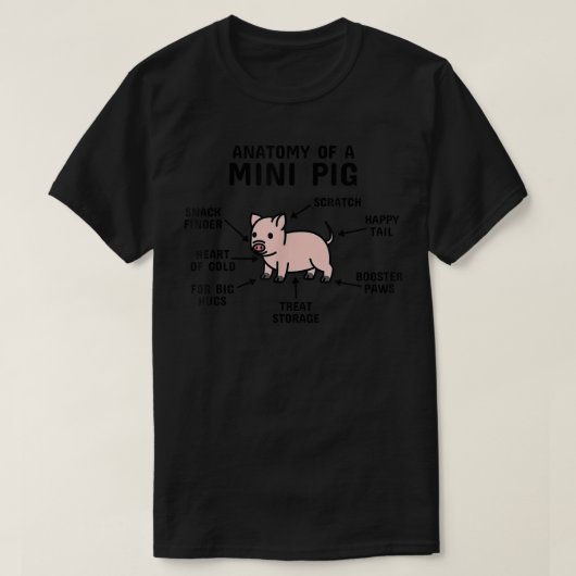 ミニピグPetの解剖学165 Tシャツ (デザイン正面)