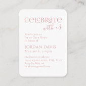 ミニピンクアーモダンチフォト卒業招待状 エンクロージャーカード (裏面)