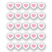 ミニピンクハートステッカーセット シール (正面)