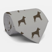 ミニピンシャーシルエットパターンMinPin犬 ネクタイ (ロール)