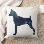 ミニピン – ブラックウォーターカラーシルエット クッション (ブランケット)