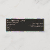 ミニピーコック水彩瑪瑙名刺 スキニー名刺 (裏面)