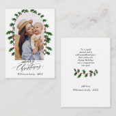 ミニファミリーフォトアーチメリークリスマスホリデー ノートカード (正面/裏面)