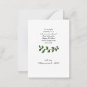 ミニファミリーフォトアーチメリークリスマスホリデー ノートカード (裏面)