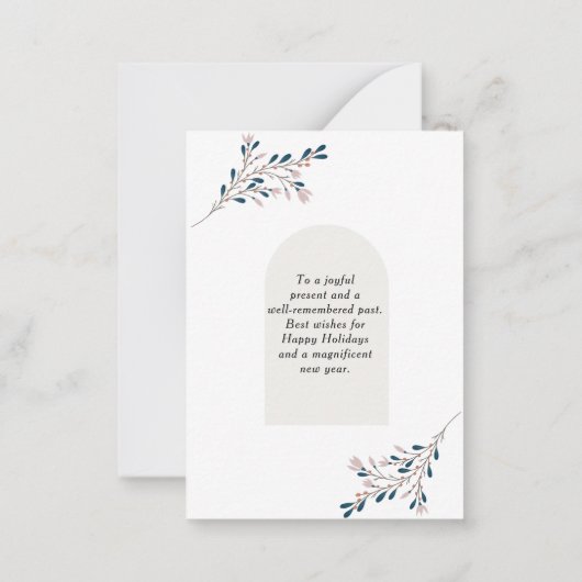 ミニファミリーフォトウィンターハッピーホリデー ノートカード (裏面)