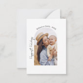 ミニファミリーフォトウィンターハッピーホリデー ノートカード (正面)