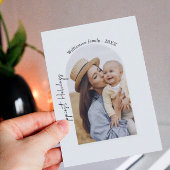 ミニファミリーフォトウィンターハッピーホリデー ノートカード