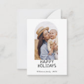 ミニファミリーフォト冬の休暇カード ノートカード (正面)