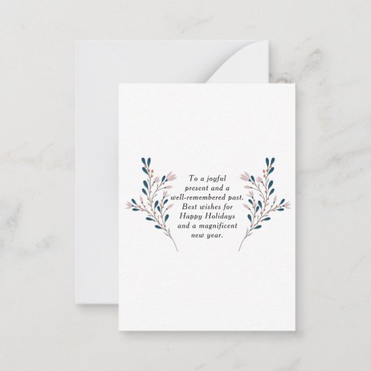 ミニファミリーフォト冬の休暇 ノートカード (裏面)