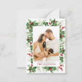 ミニフォトホリモダンーベリーグリーナリークリスマス ノートカード (正面)