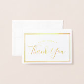 ミニフレームブライダルシャワーサンキューフォイルカード 箔カード (封筒付き正面)