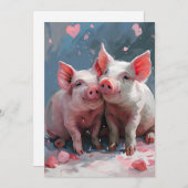 ミニブタのバレンタインデー シーズンカード (正面/裏面)