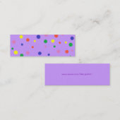ミニブックマークカードとカラフル水玉模様 スキニー名刺 (正面/裏面)