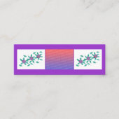 ミニブックマークカード紫の花写真 スキニー名刺 (正面)