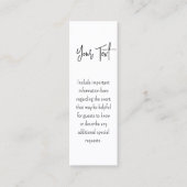 ミニブックマーク ウェディング 封入カード 25個セット コーリングカード (正面)