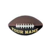 ミニブラックオールド金ゴールドパーソナライズされた炭 アメリカンフットボール (正面)
