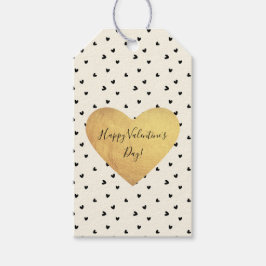 ミニブラックハートバレンタインデー ギフトタグ
