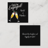 ミニブラック&金ゴールドクリスマス婚約 ノートカード (正面/裏面)
