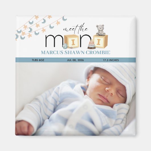 ミニブルーベイビーマグネットをご紹介 マグネット (正面)