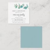 ミニブルーユーカリ結婚プス夕べパーティー招待状 ノートカード (正面/裏面)