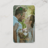 ミニブルー素朴フローラ結婚式への招待（写真あり） 名刺 (裏面)