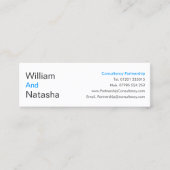 ミニプロファイルカード – コンサルタントのパートナーシップ スキニー名刺 (正面)