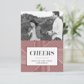 ミニホリデはっきりしたー婚約、レッドフォトカード サンキューカード (スタンド正面)