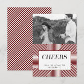 ミニホリデはっきりしたー婚約、レッドフォトカード サンキューカード (正面/裏面)