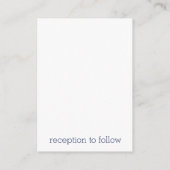 ミニホワイトネイビーブルーモダン結婚式招待状 エンクロージャーカード (裏面)