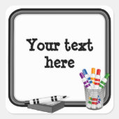 ミニホワイトボードの剥離とスティック スクエアシール (正面)