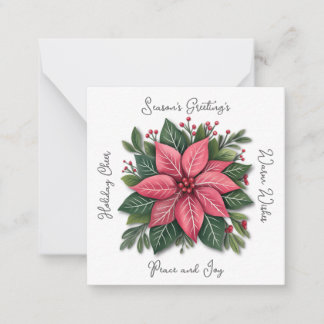ミニホワイトポインセチアのクリスマス ノートカード