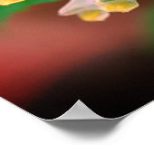 ミニホワイトワイルドフラワークローズアップ鏡抽象芸術 ポスター (角)